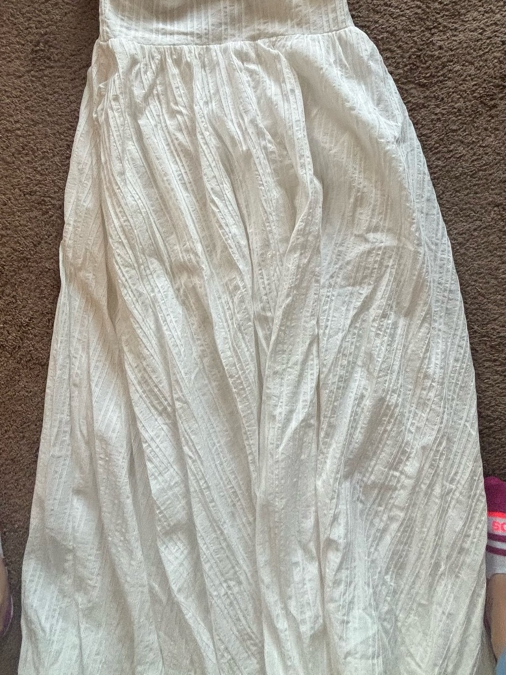 Astr White Textured Maxi Skirt